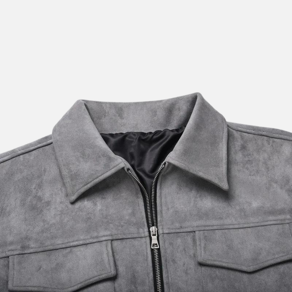 Viranluxe Suede Modern Cargo Jacket