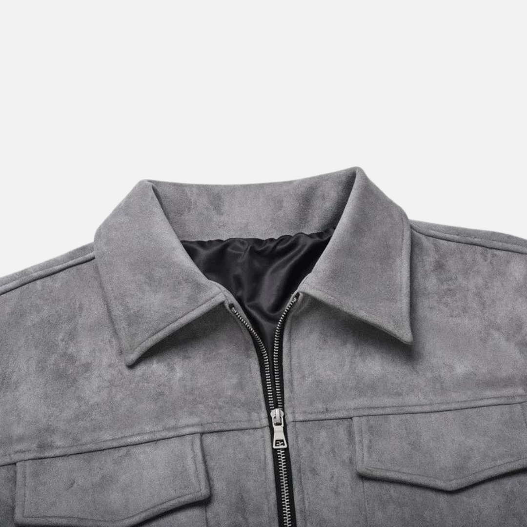 Viranluxe Suede Modern Cargo Jacket