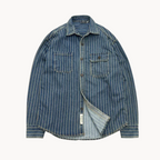 Viranluxe Denim-inspired Striped Button-up Shirt
