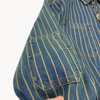 Viranluxe Denim-inspired Striped Button-up Shirt