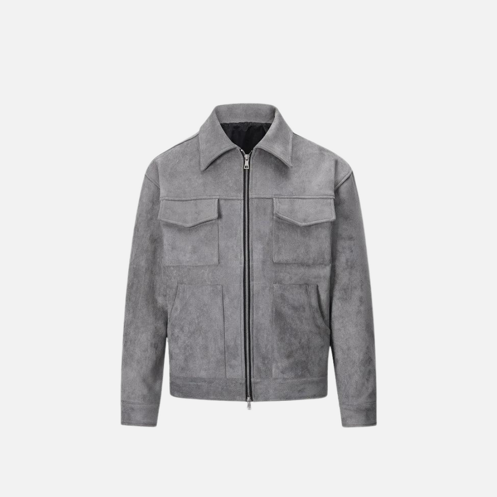 Viranluxe Suede Modern Cargo Jacket