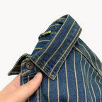 Viranluxe Denim-inspired Striped Button-up Shirt