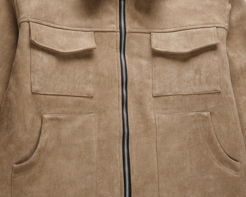 Viranluxe Suede Modern Cargo Jacket