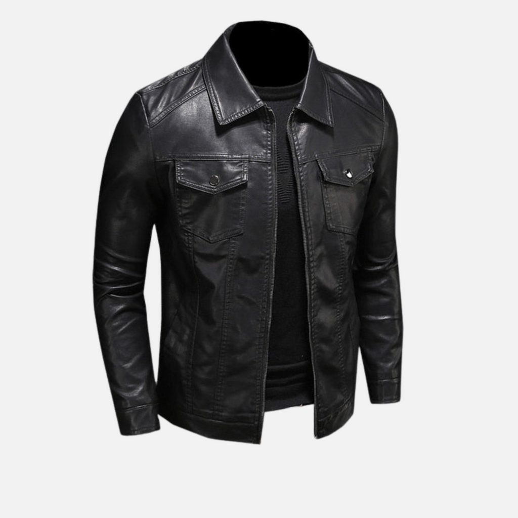 Viranluxe Black Faux Leather Jacket