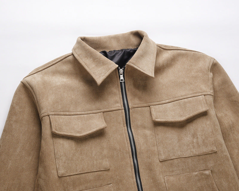 Viranluxe Suede Modern Cargo Jacket