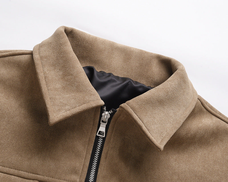 Viranluxe Suede Modern Cargo Jacket