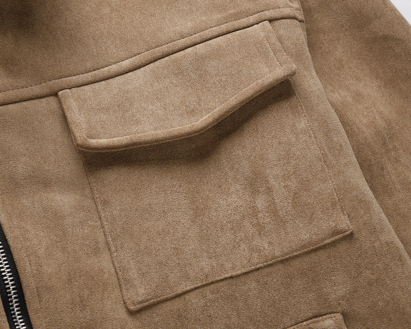 Viranluxe Suede Modern Cargo Jacket