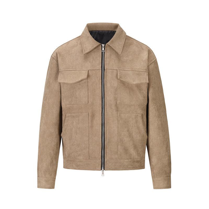 Viranluxe Suede Modern Cargo Jacket